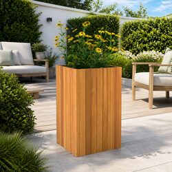 Practical Wooden Planter Box for Indoor and Outdoor Use 35x35x60 cm