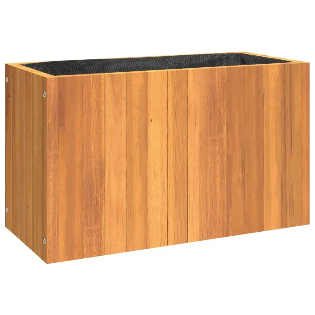 Garden Planter Box Acacia Wood Outdoor Container Brown 59x27.5x35cm Durable for Flowers Plants