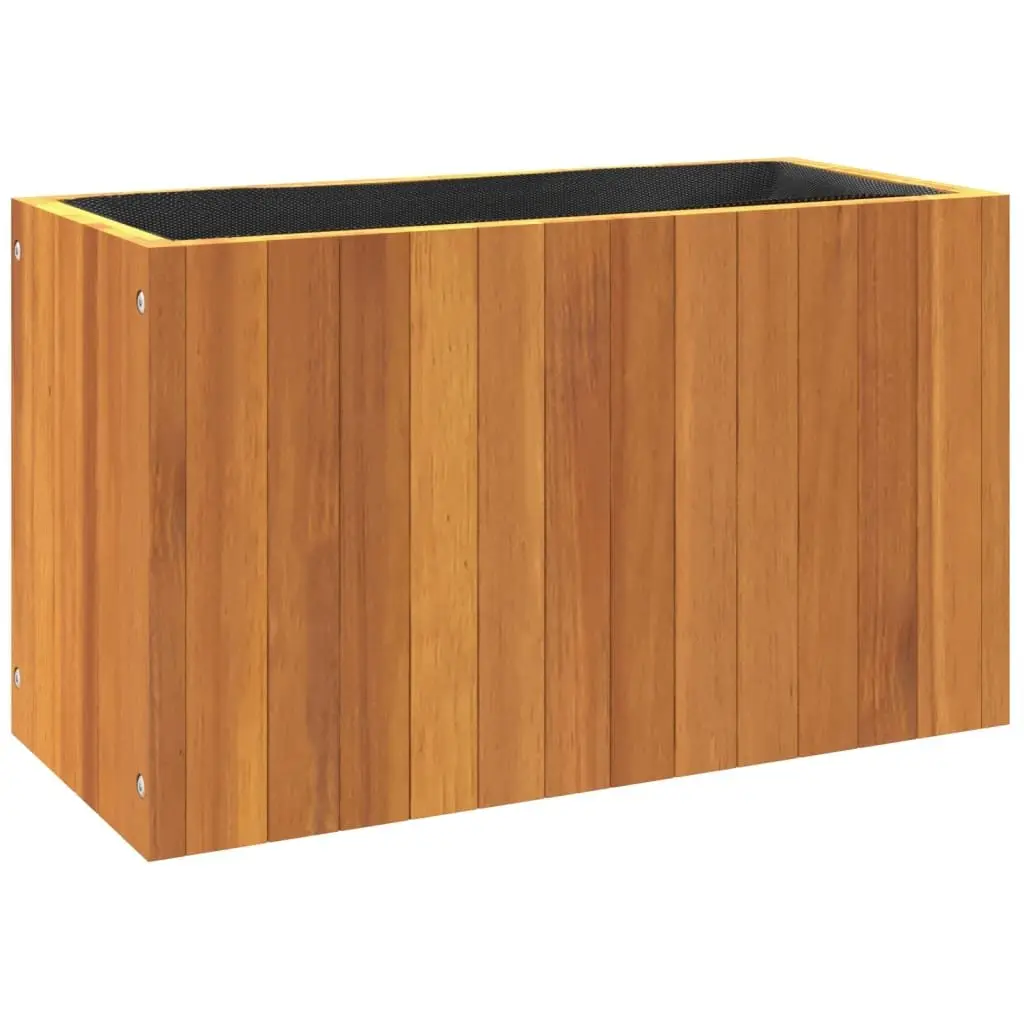 Garden Planter Box Acacia Wood Outdoor Container Brown 59x27.5x35cm Durable for Flowers Plants