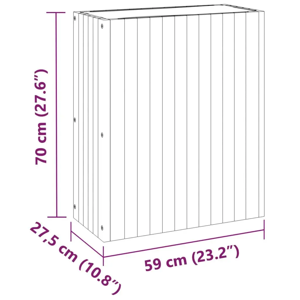 Garden Planter Box Solid Acacia Wood 59 x 27.5 x 70 cm Brown