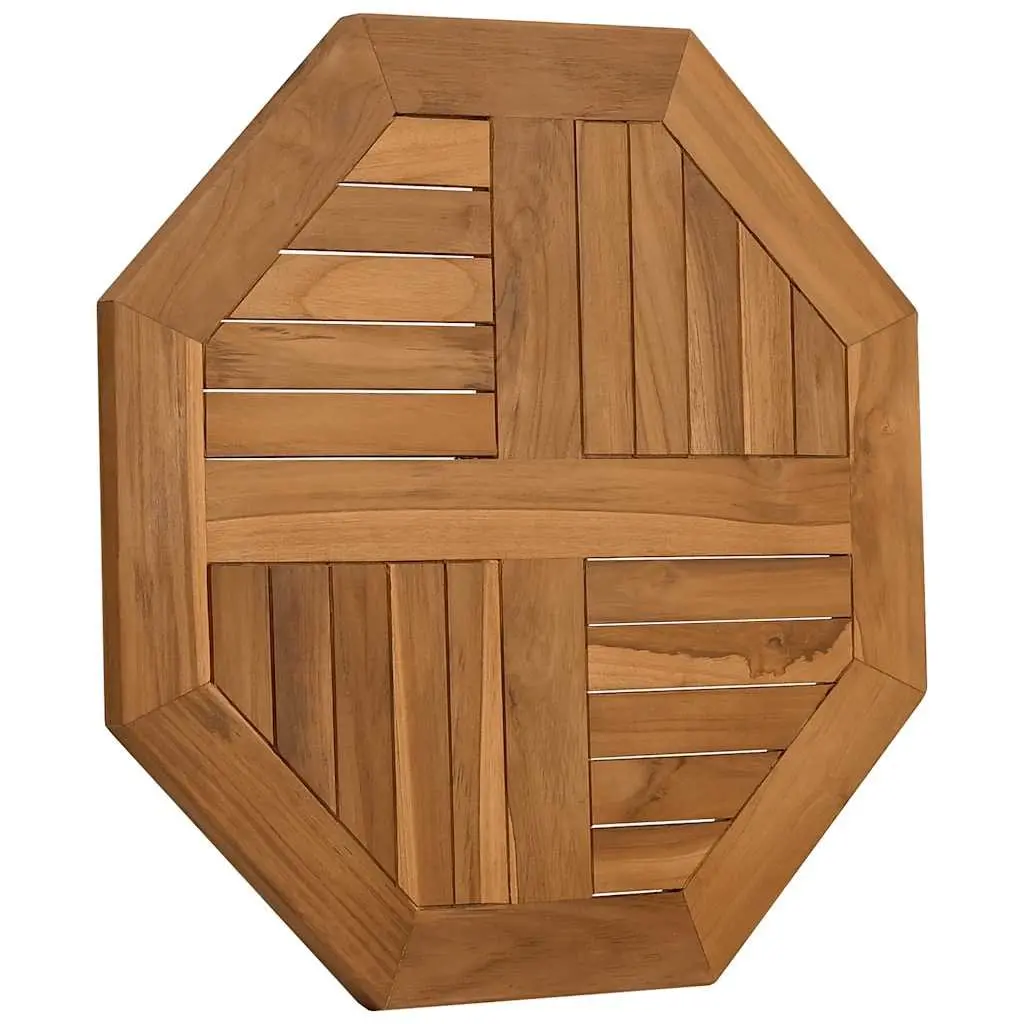 Octagonal Teak Wooden Table Top 60x60cm Brown Outdoor Dining Replacement Parasol
