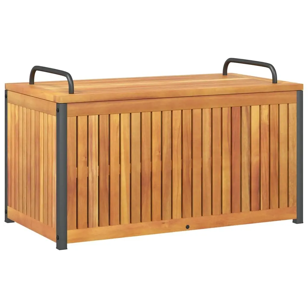 Cushion Storage Bench Acacia Wood with Steel Handle 85x45x45/53 cm Outdoor Storage Box