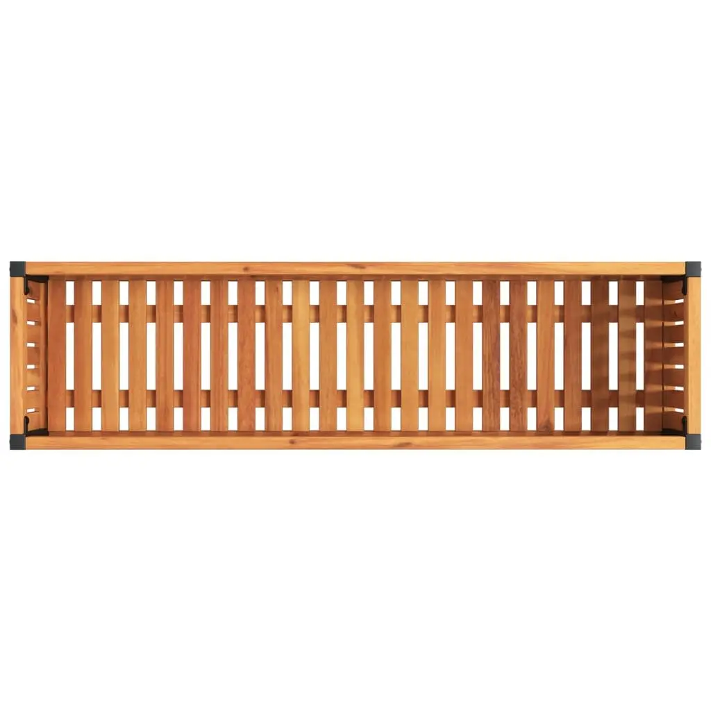Garden Planter Box Wooden Acacia 110cm x 30cm x 27.5cm Brown Outdoor Flower Container