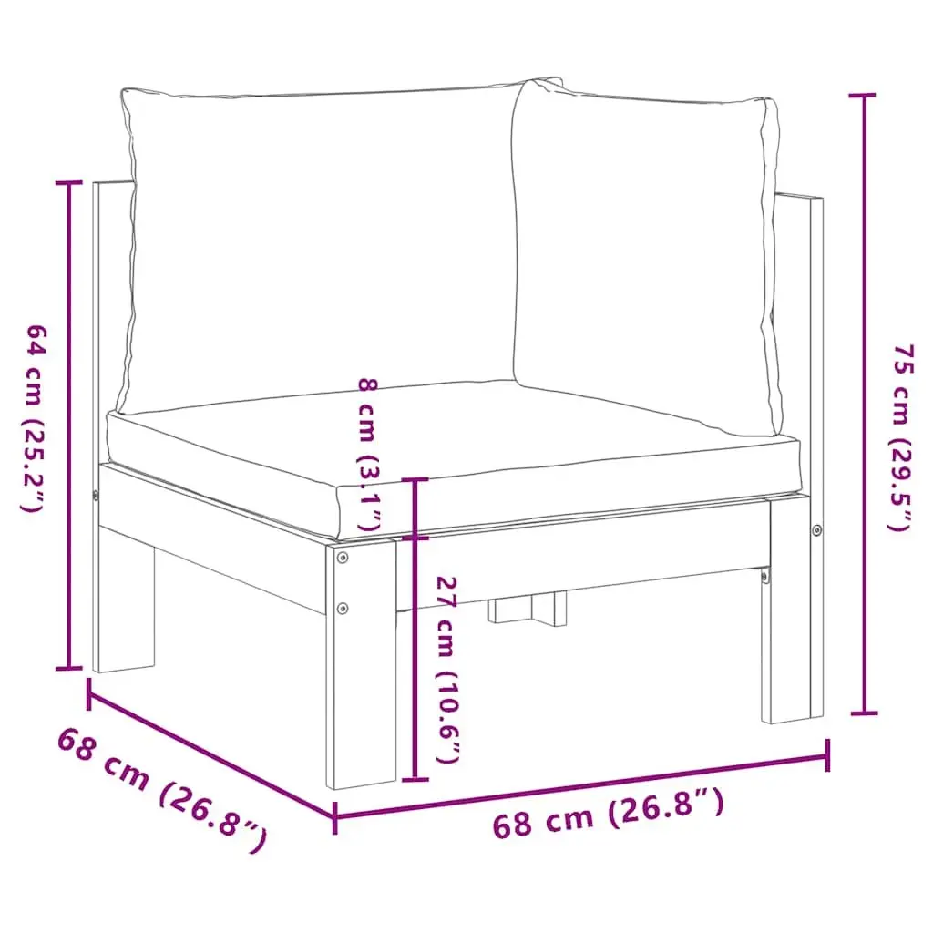 Garden Corner Sofa Sectional in Brown