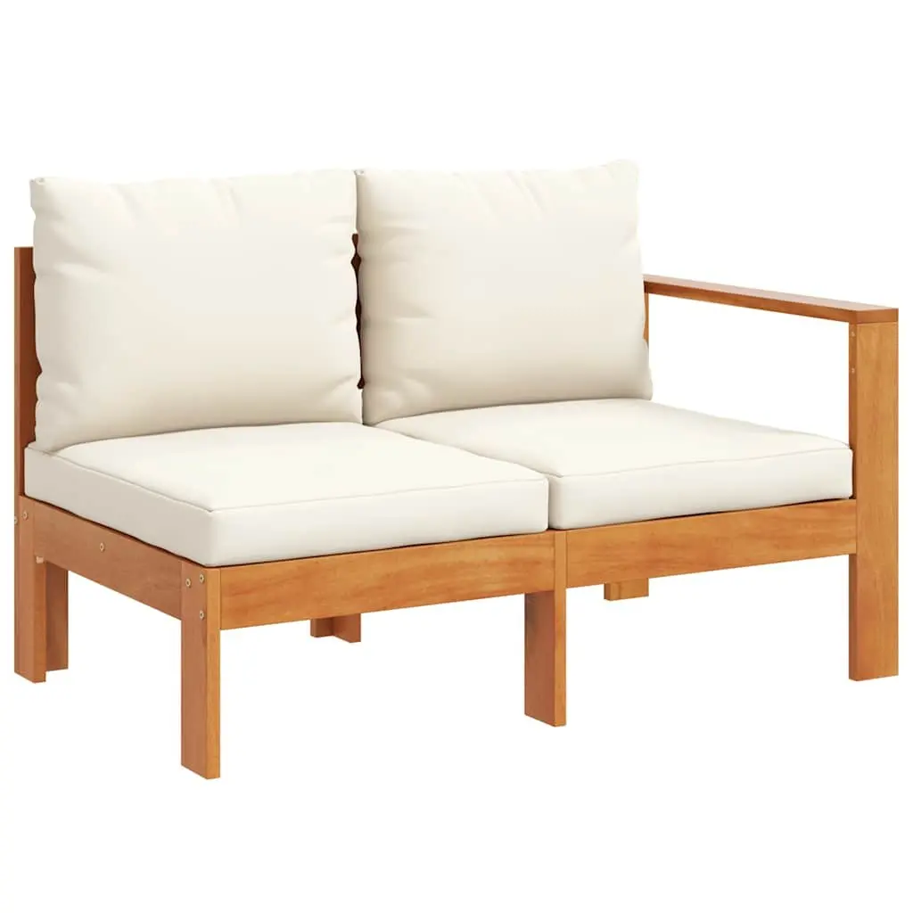 2-Seater Garden Sofa with Armrest Outdoor Sectional Solid Wood Brown