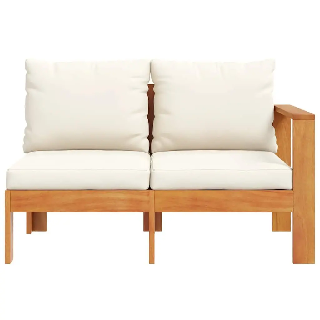 2-Seater Garden Sofa with Armrest Outdoor Sectional Solid Wood Brown