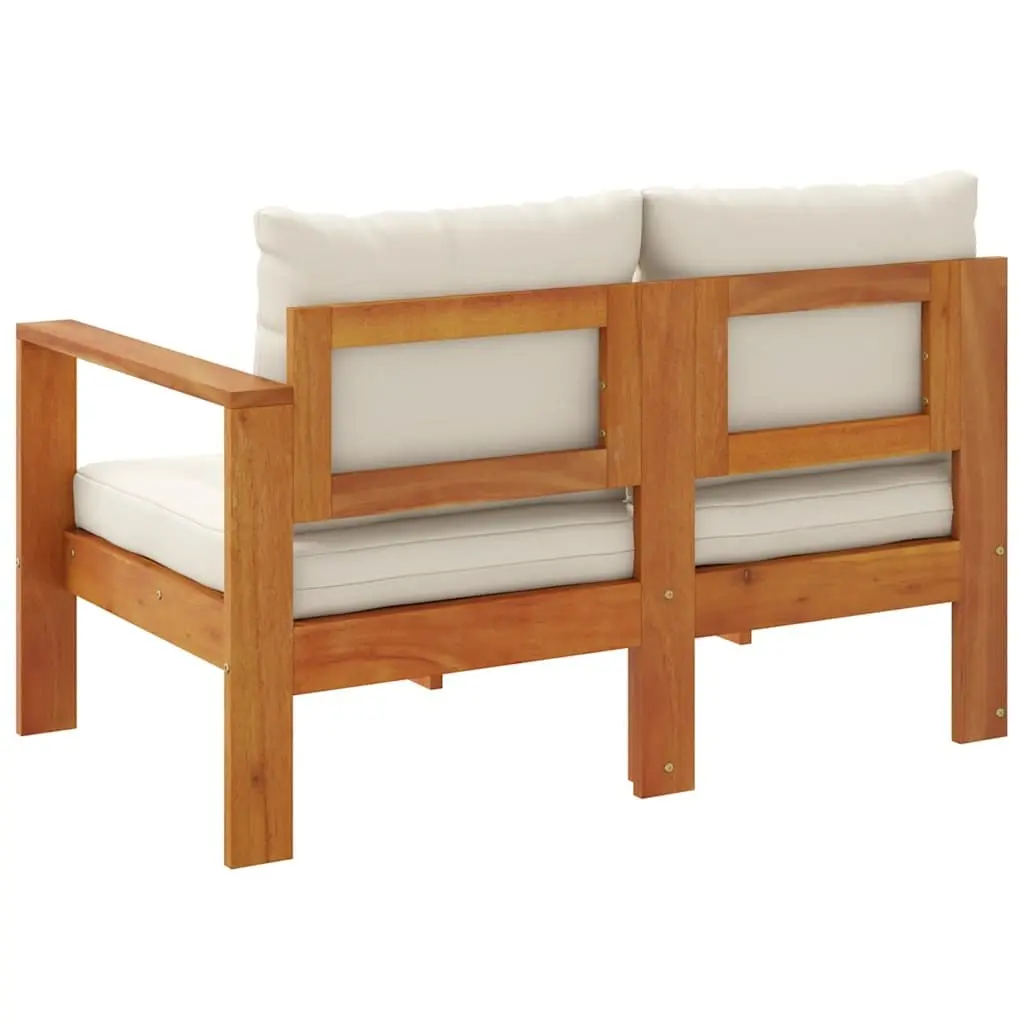 2-Seater Garden Sofa with Armrest Outdoor Sectional Solid Wood Brown