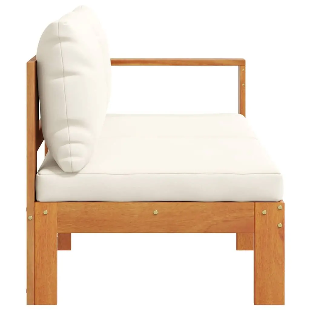 2-Seater Garden Sofa with Armrest Outdoor Sectional Solid Wood Brown