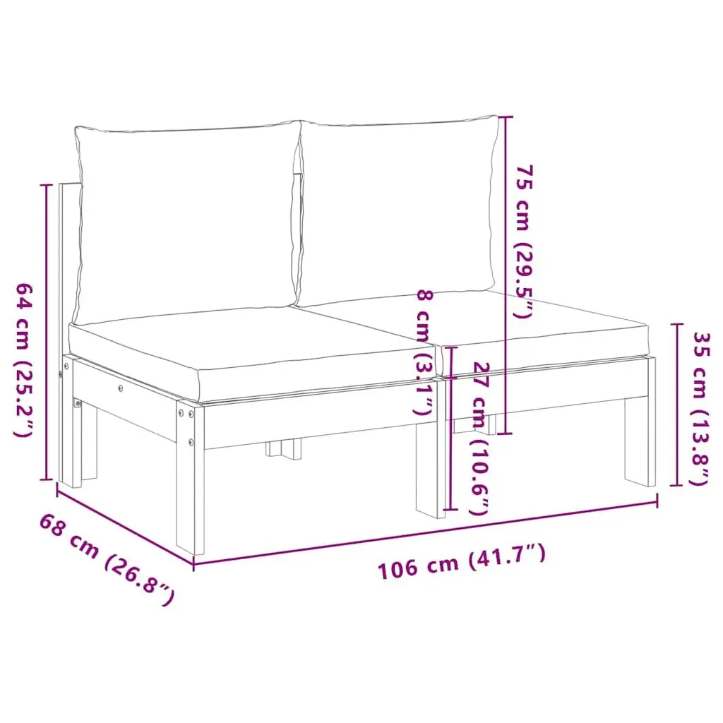 2-Seater Garden Sofa for Outdoor Use