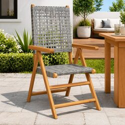Folding Reclining Garden Chairs 2pc Set