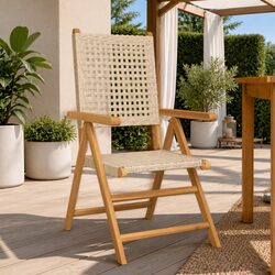 Beige Folding Reclining Chairs for Outdoor Use