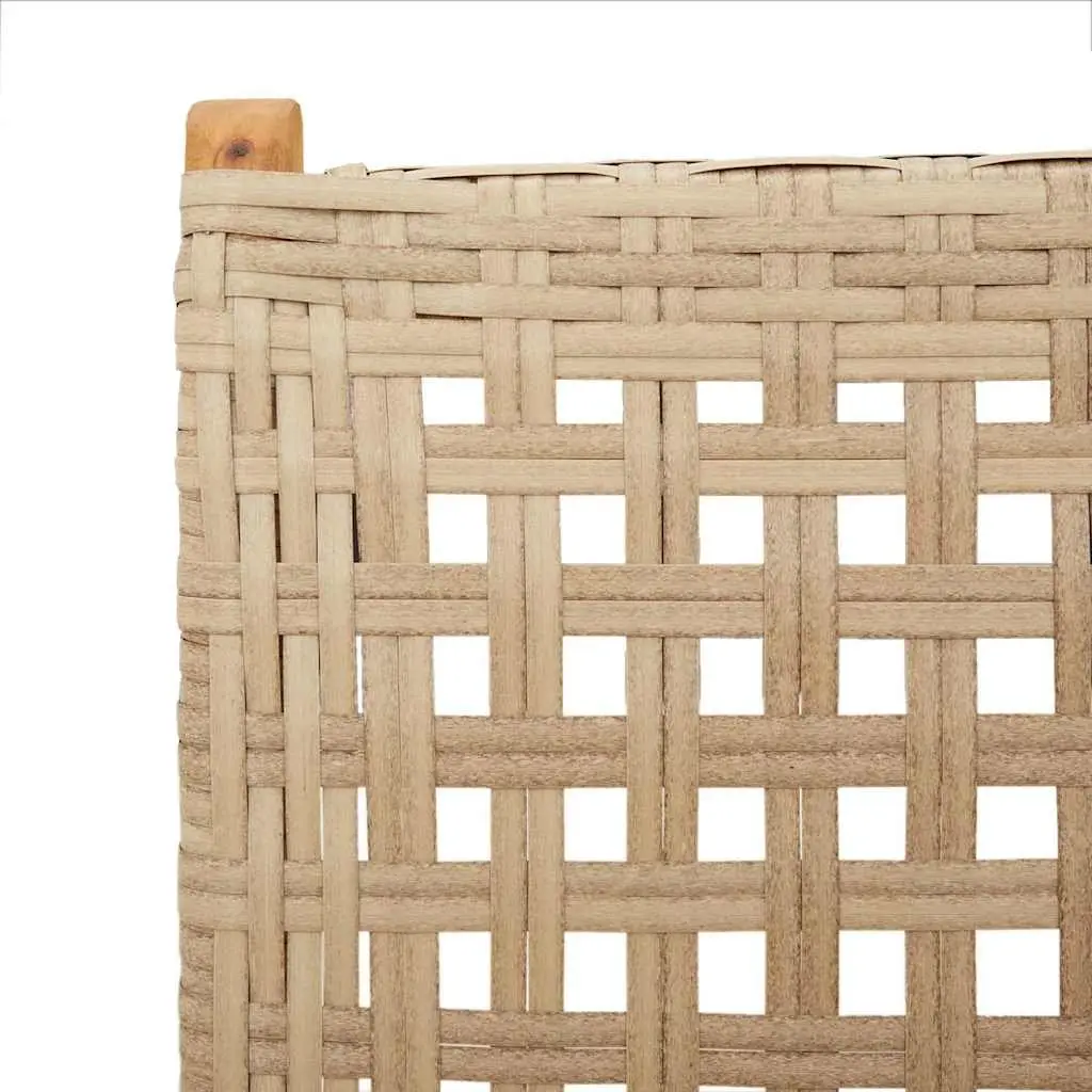 Outdoor Garden Chairs Acacia Wood PE Rattan Reclining Folding Beige 2 pcs