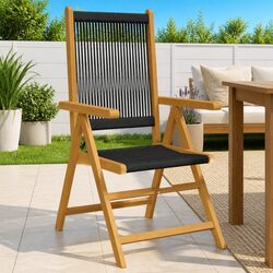 Black Foldable Reclining Chairs for Outdoor Use