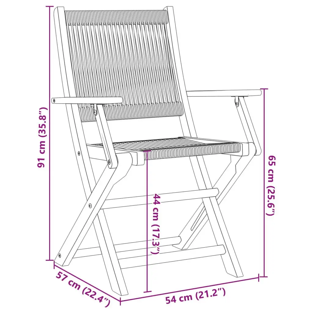 Garden Chairs Solid Acacia Wood Foldable 2 Pcs Beige Outdoor Seating