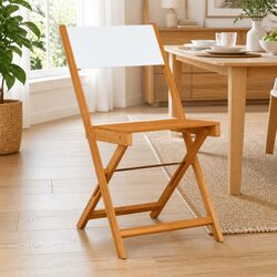 Bistro Chairs 2 pcs White Outdoor Seating Foldable Backrest Garden Patio
