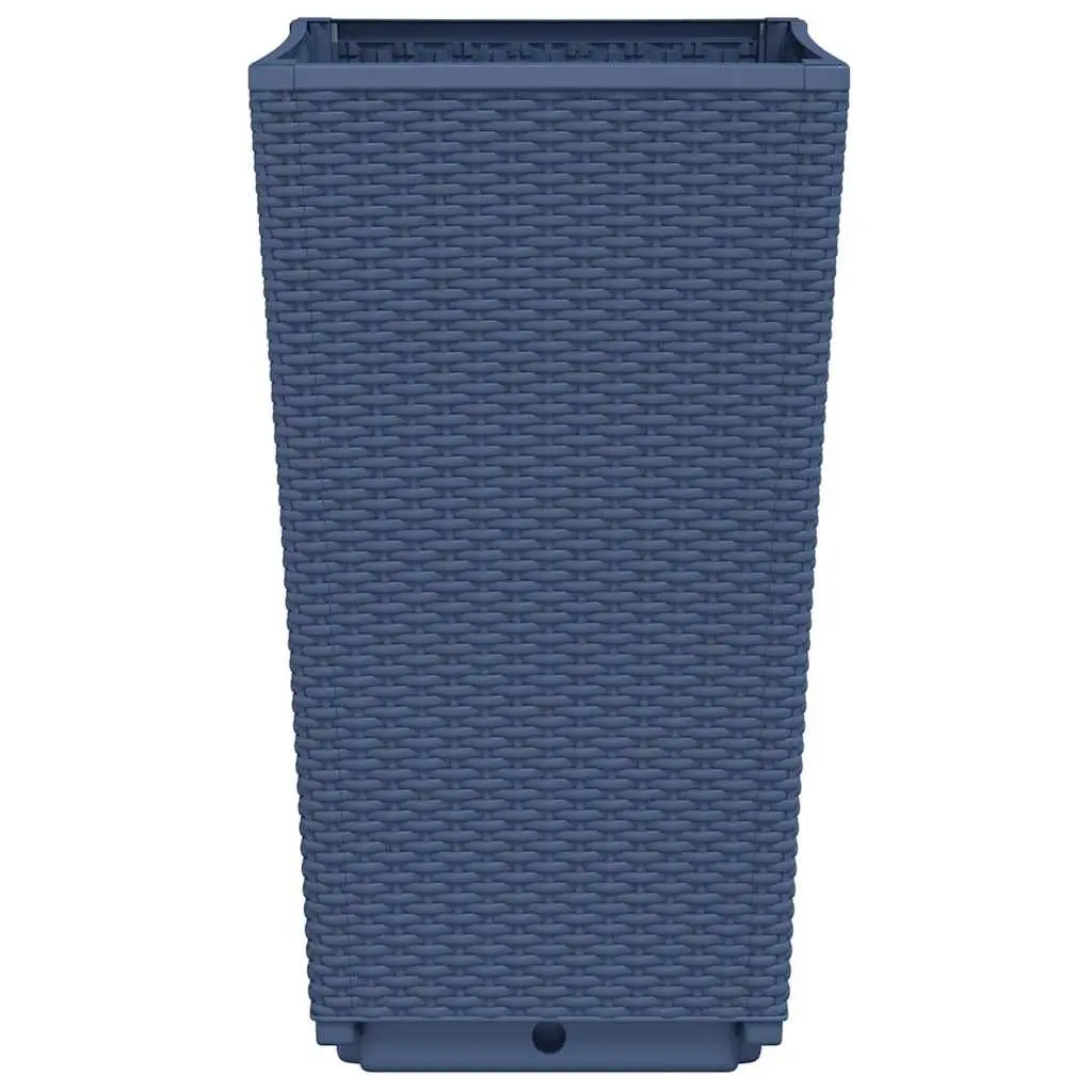 Garden Planters Polypropylene 32.5x57cm Grey Rattan Look 2 Piece Set