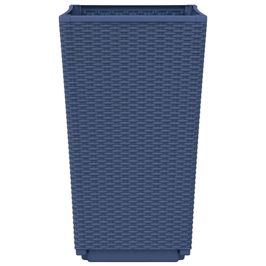 Garden Planters Polypropylene 32.5x57cm Grey Rattan Look 2 Piece Set