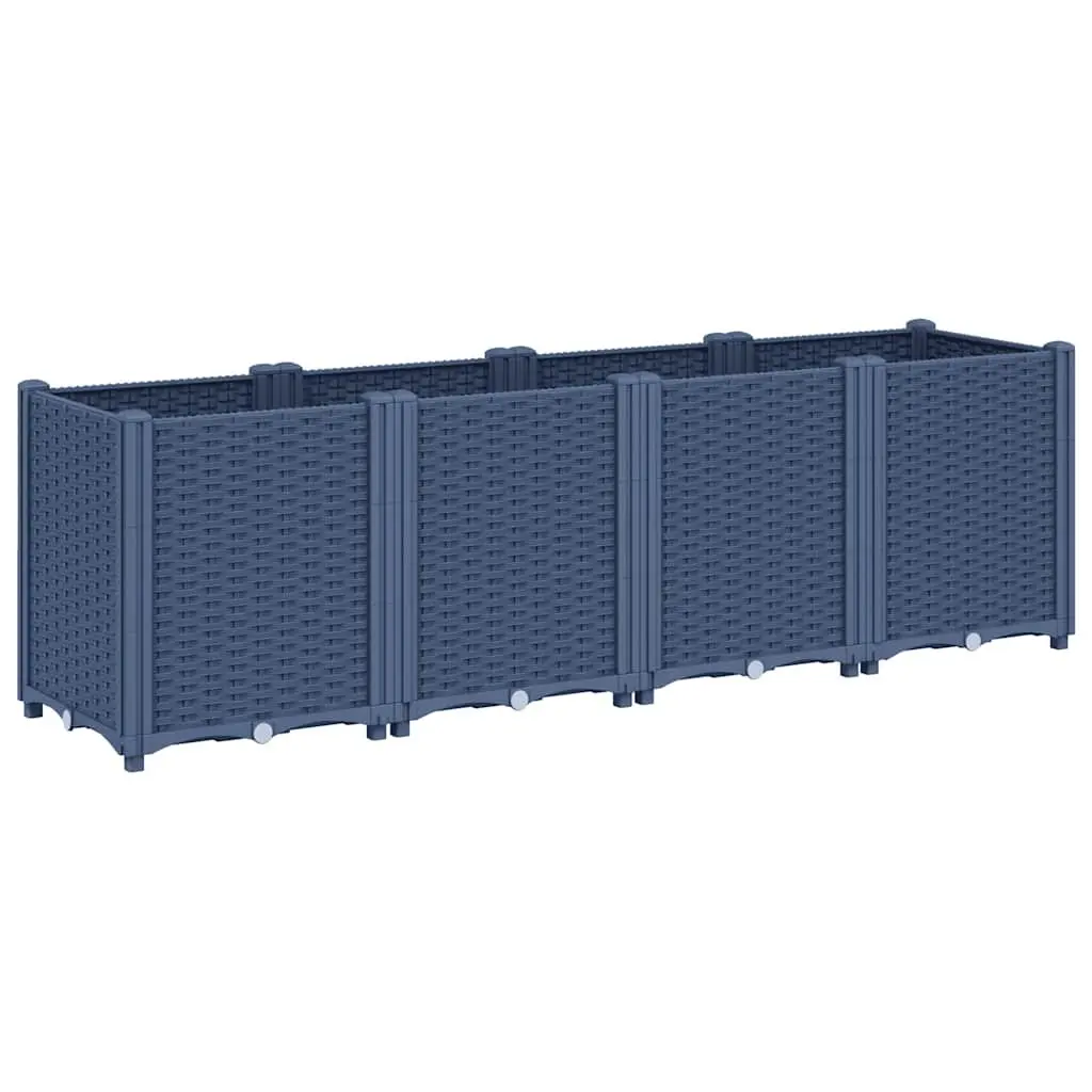 Garden Planter Grey Outdoor Patio Flower Box 160x40x53cm Modular Design