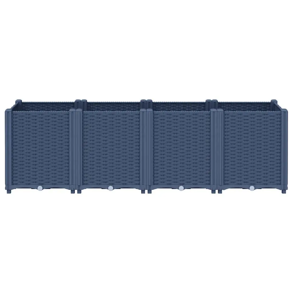 Garden Planter Grey Outdoor Patio Flower Box 160x40x53cm Modular Design