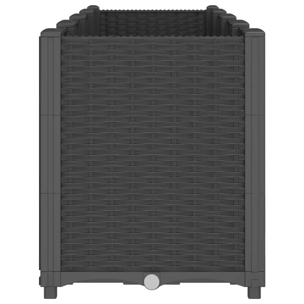 Modular Garden Planter Black 160x40x53cm Outdoor Polypropylene Flower Box for Climbing Plants and Vegetables