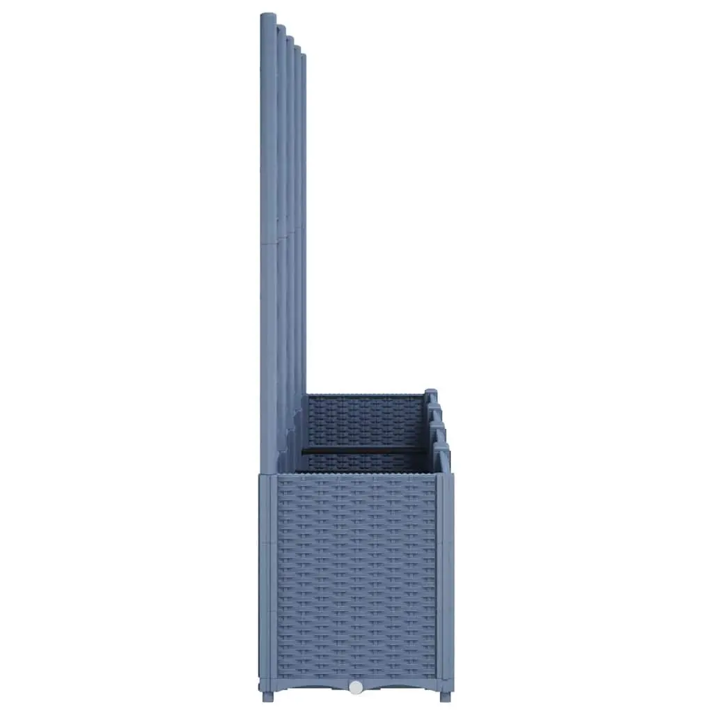Garden Planter Polypropylene Modular 4 Flower Boxes Grey