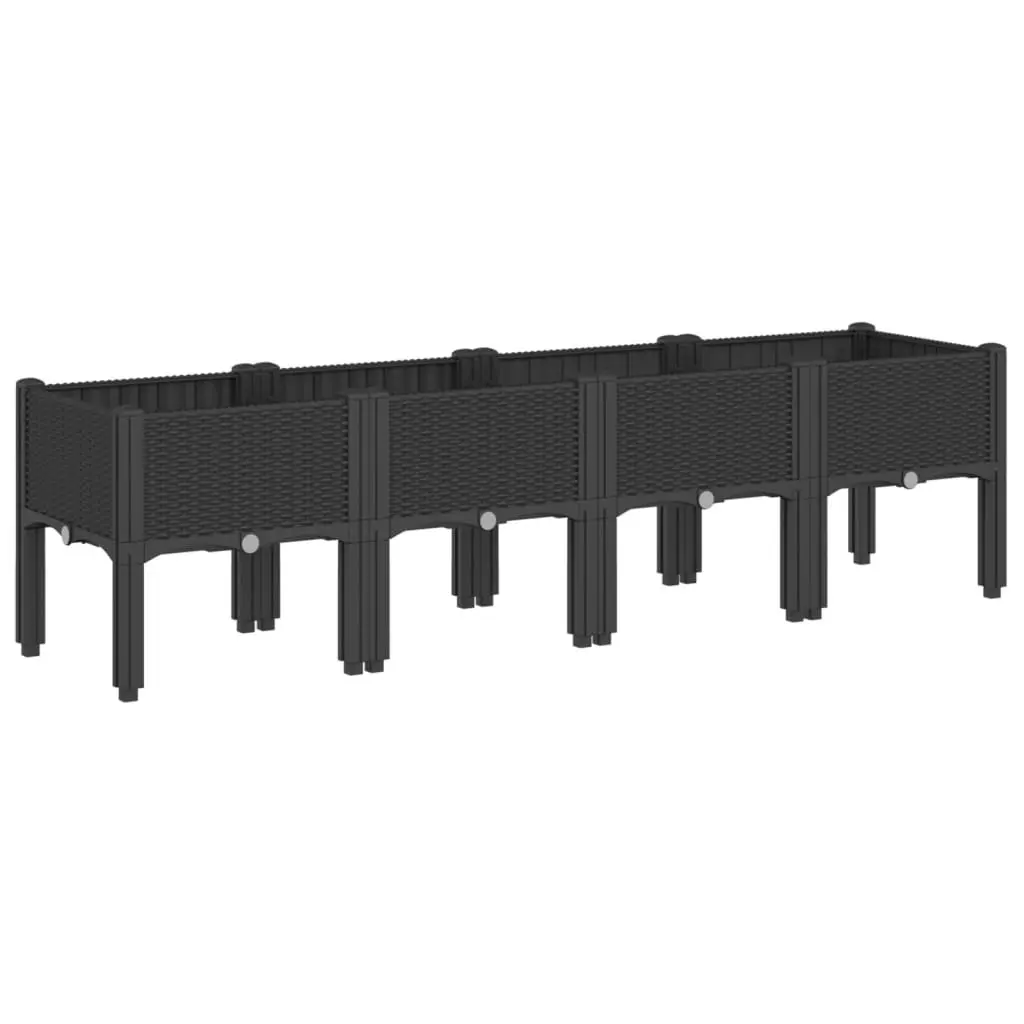 Black Raised Garden Planter 160x40x42cm