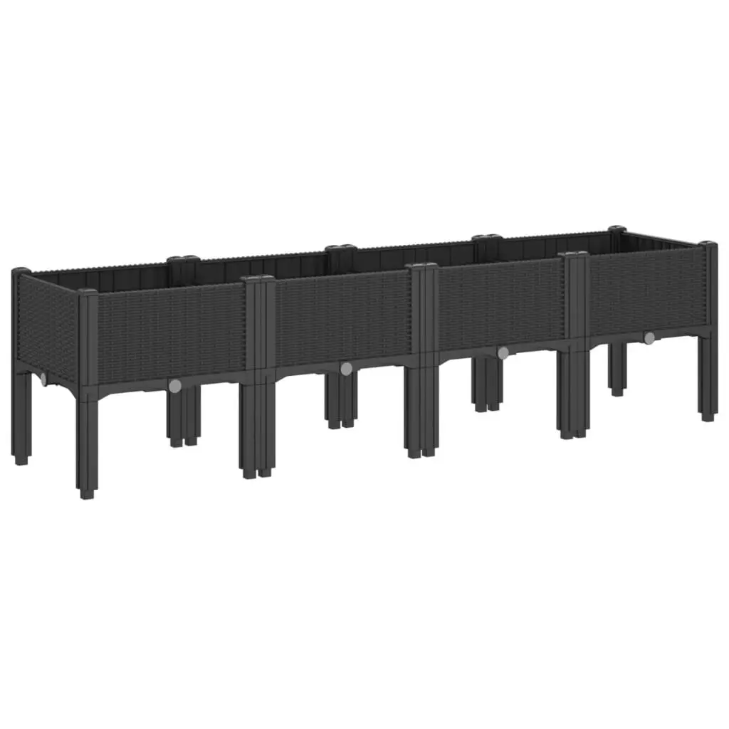 Black Raised Garden Planter 160x40x42cm