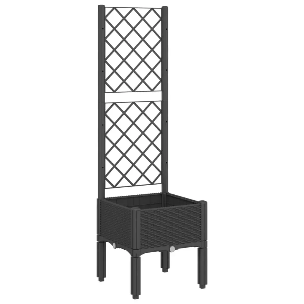 Garden Planter with Trellis Polypropylene 40x40x142cm Black