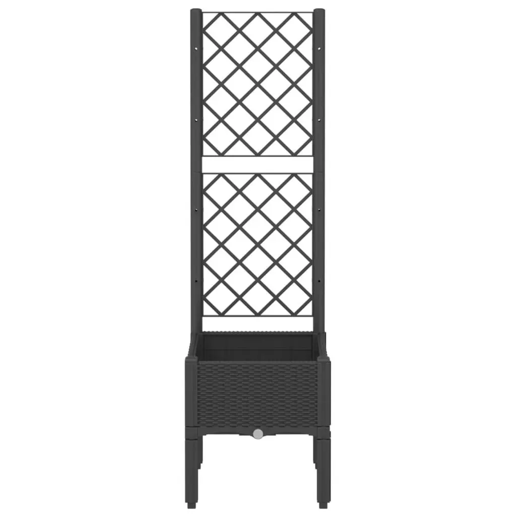 Garden Planter with Trellis Polypropylene 40x40x142cm Black