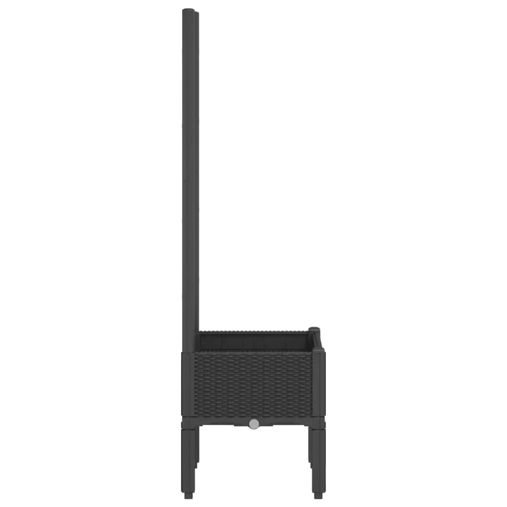 Garden Planter with Trellis Polypropylene 40x40x142cm Black