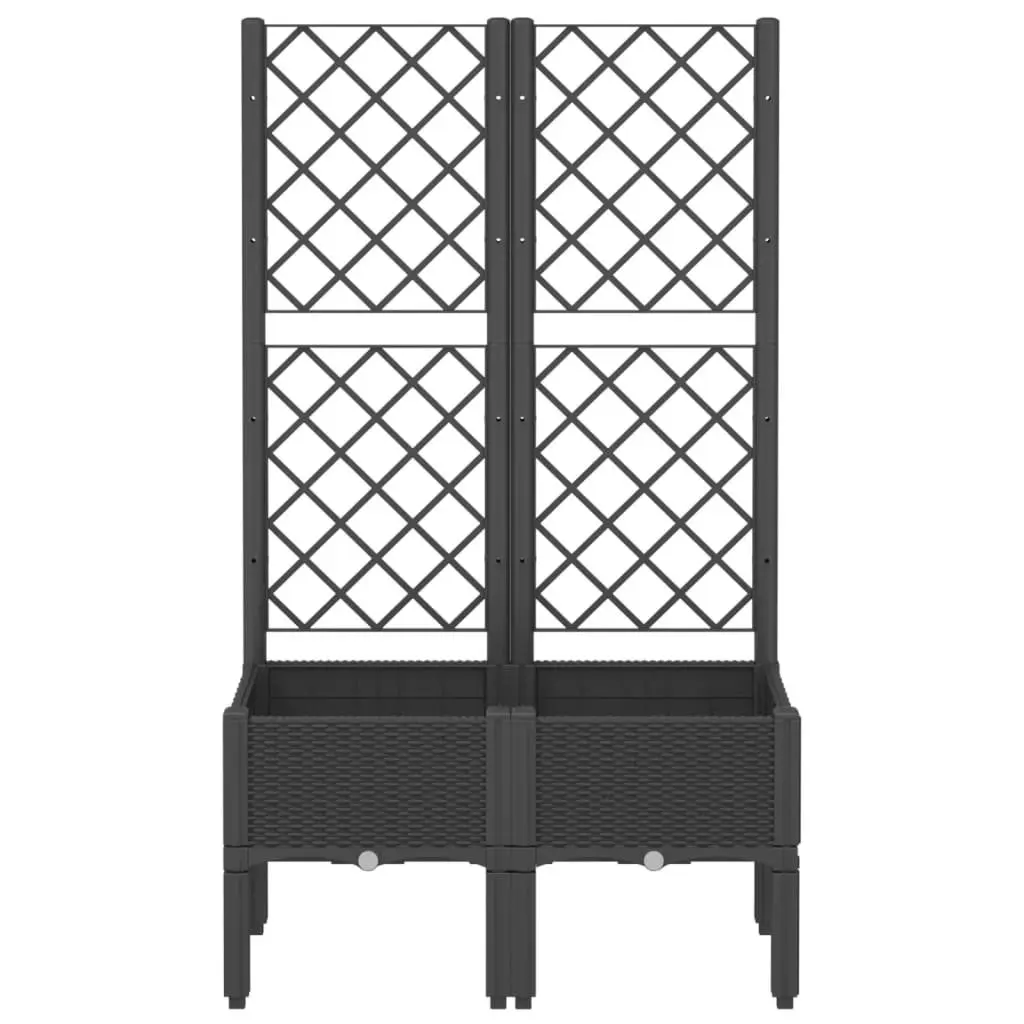 Garden Planter with Trellis Polypropylene 80x40x142cm Black