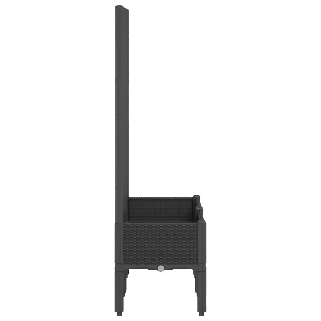 Garden Planter with Trellis Polypropylene 80x40x142cm Black