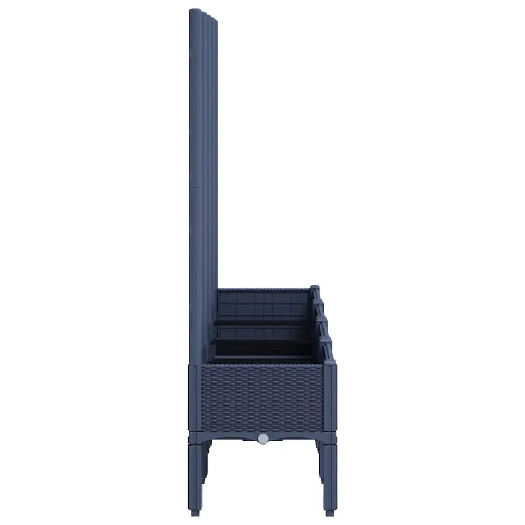 Garden Planter Polypropylene Grey Elevated with Trellis Support for Climbing Plants