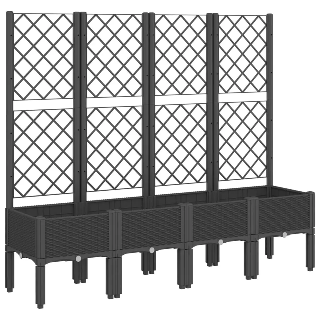 Garden Planter with Trellis Black 160x40x142cm Outdoor Climbing Plant Support