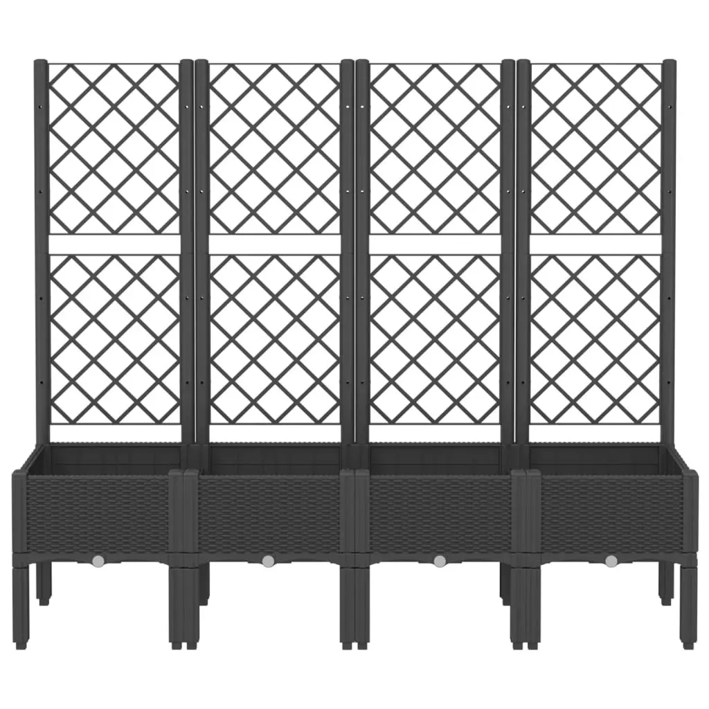 Garden Planter with Trellis Black 160x40x142cm Outdoor Climbing Plant Support