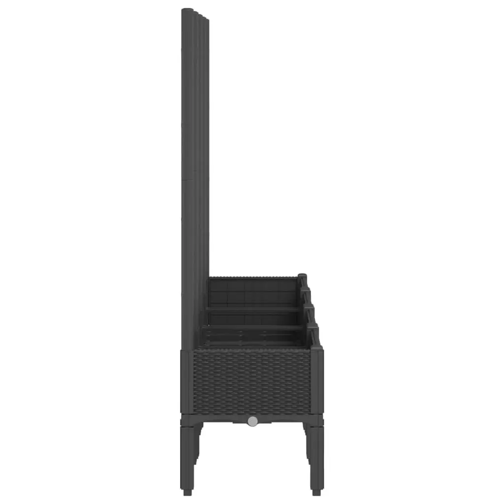 Garden Planter with Trellis Black 160x40x142cm Outdoor Climbing Plant Support