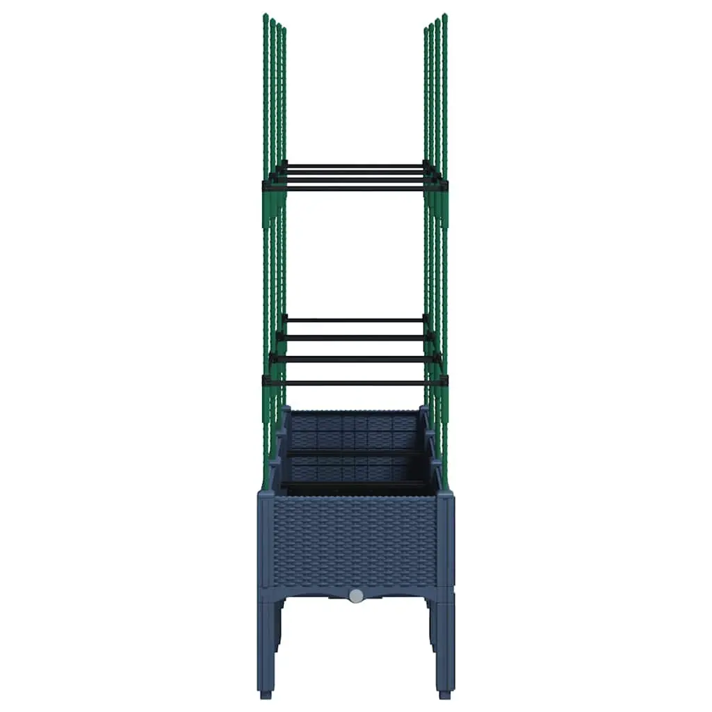 Garden Planter Polypropylene 120 x 40 x 142.5 cm Grey with Trellis Support for Climbing Plants
