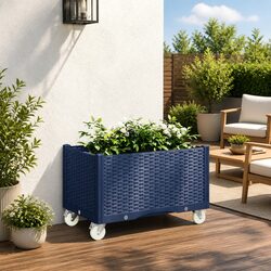 Garden Planter with Wheels and Trellis for Climbing Plants Outdoor Patio
