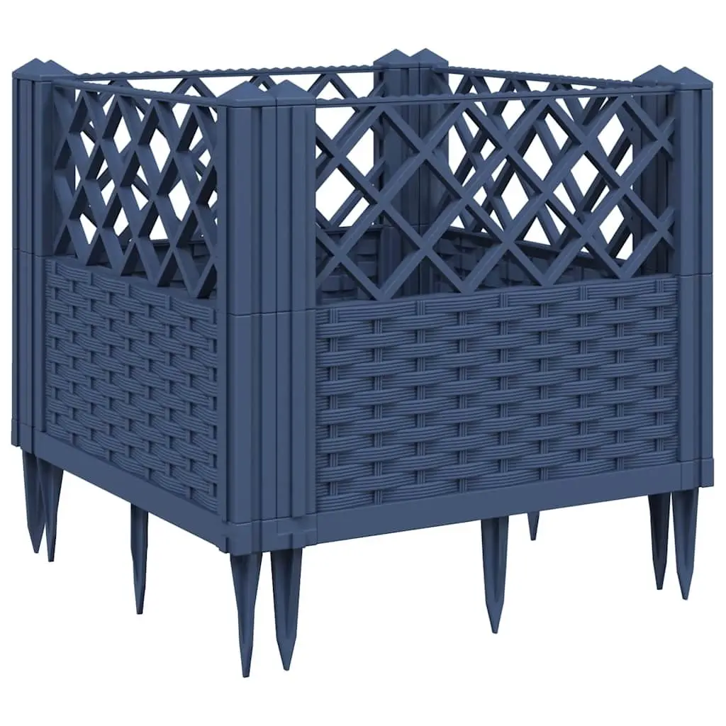 Garden Planter Box Raised Bed Modular Design Polypropylene 43.5cm Grey Outdoor