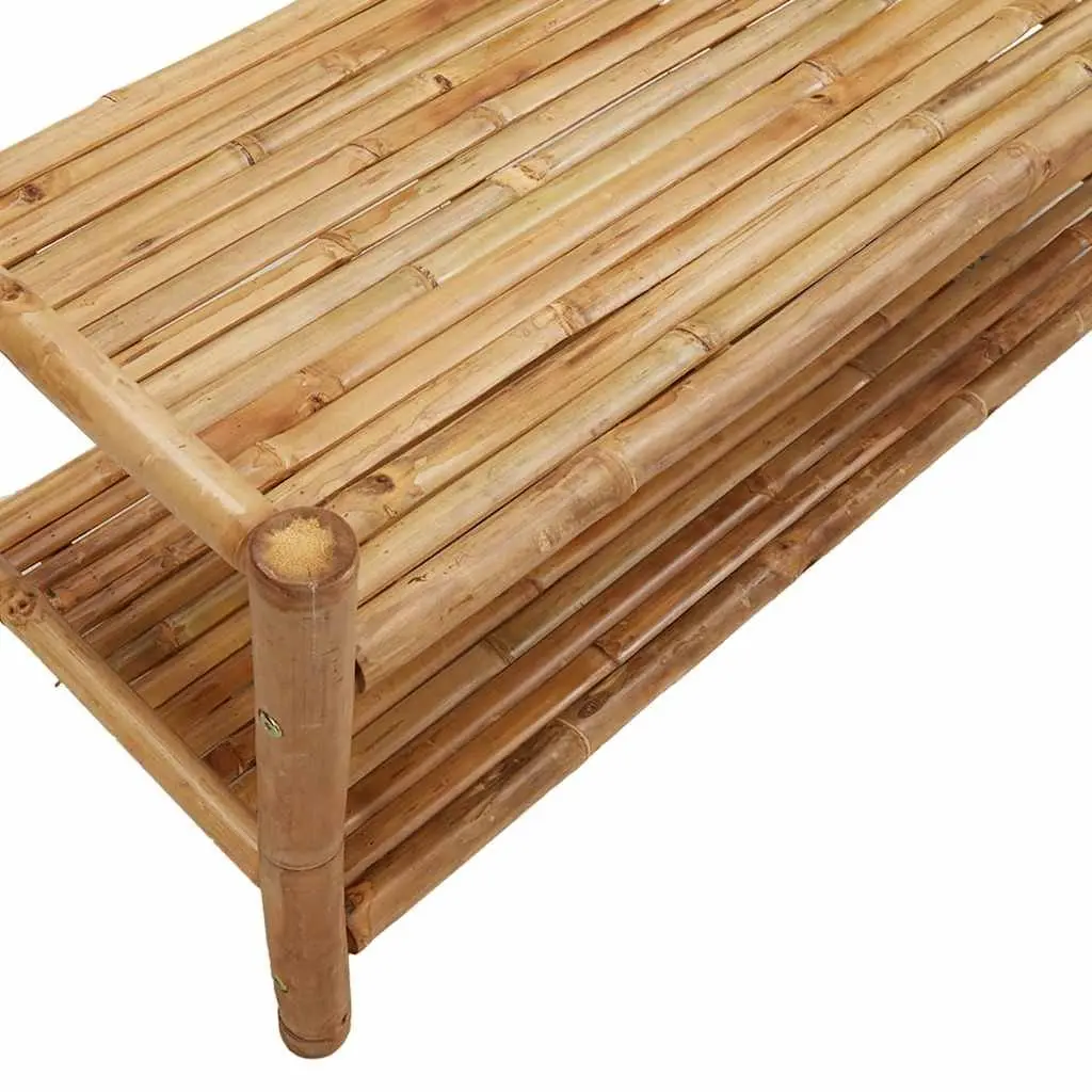 Bamboo Garment Stand 183cm Free-standing Storage Rack with Shelves Brown