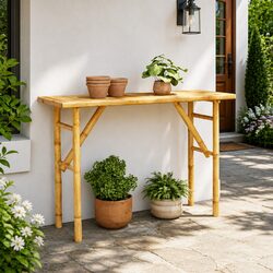 Console Table 115x39x75cm Bamboo Brown Hallway Accent Stand Living Room