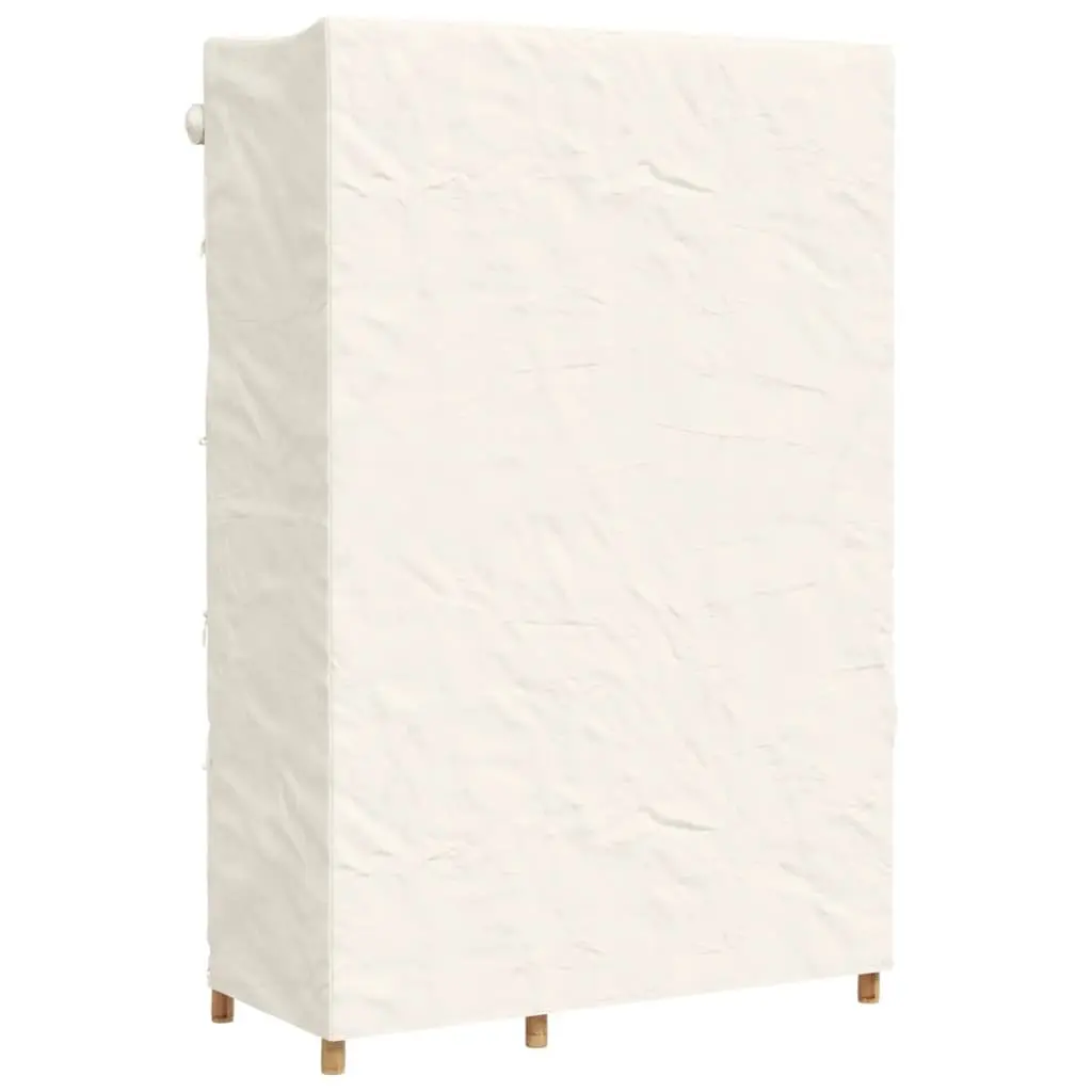 Bamboo Clothes Storage Cabinet Brown 110x45x170cm Wardrobe with 4 Shelves and Breathable Fabric Cover