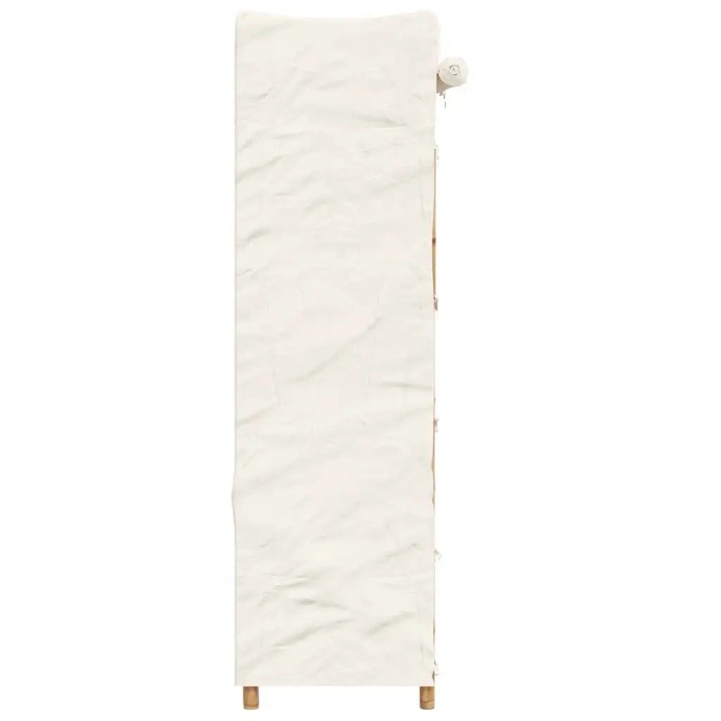 Bamboo Clothes Storage Cabinet Brown 110x45x170cm Wardrobe with 4 Shelves and Breathable Fabric Cover