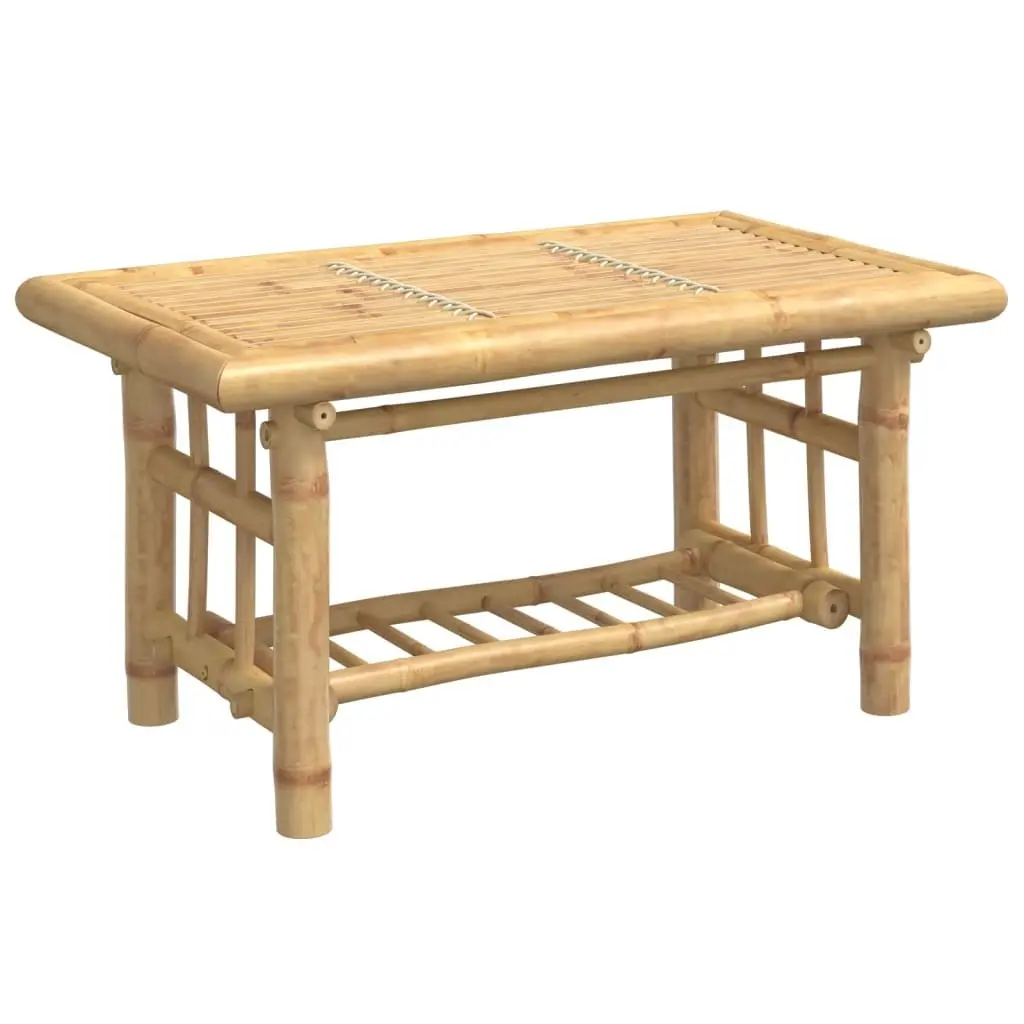 Bamboo Coffee Table Brown 70x45x36 cm Accent Side Table for Living Room Storage