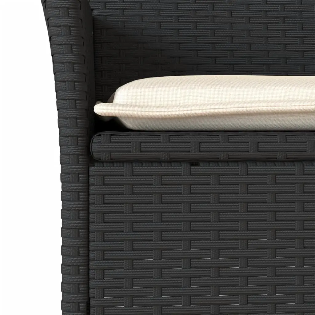 Outdoor Garden Chairs PE Rattan Black 2 Piece Patio Seating with Cushions