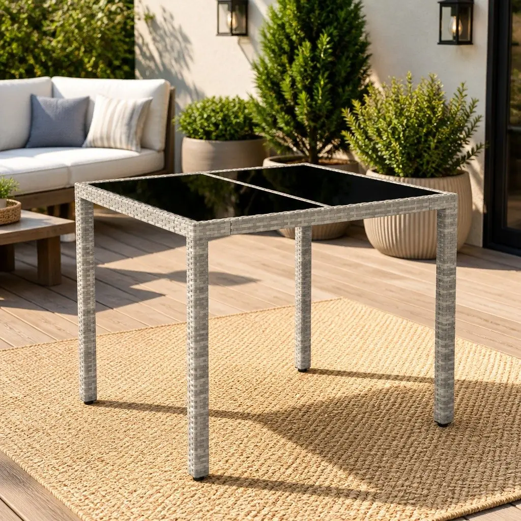 Grey Garden Table for Various Outdoor Settings
