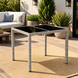 Versatile Grey Garden Table for Various Outdoor Settings