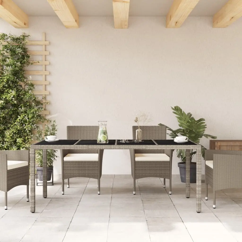 Grey Poly Rattan Table for Garden or Patio