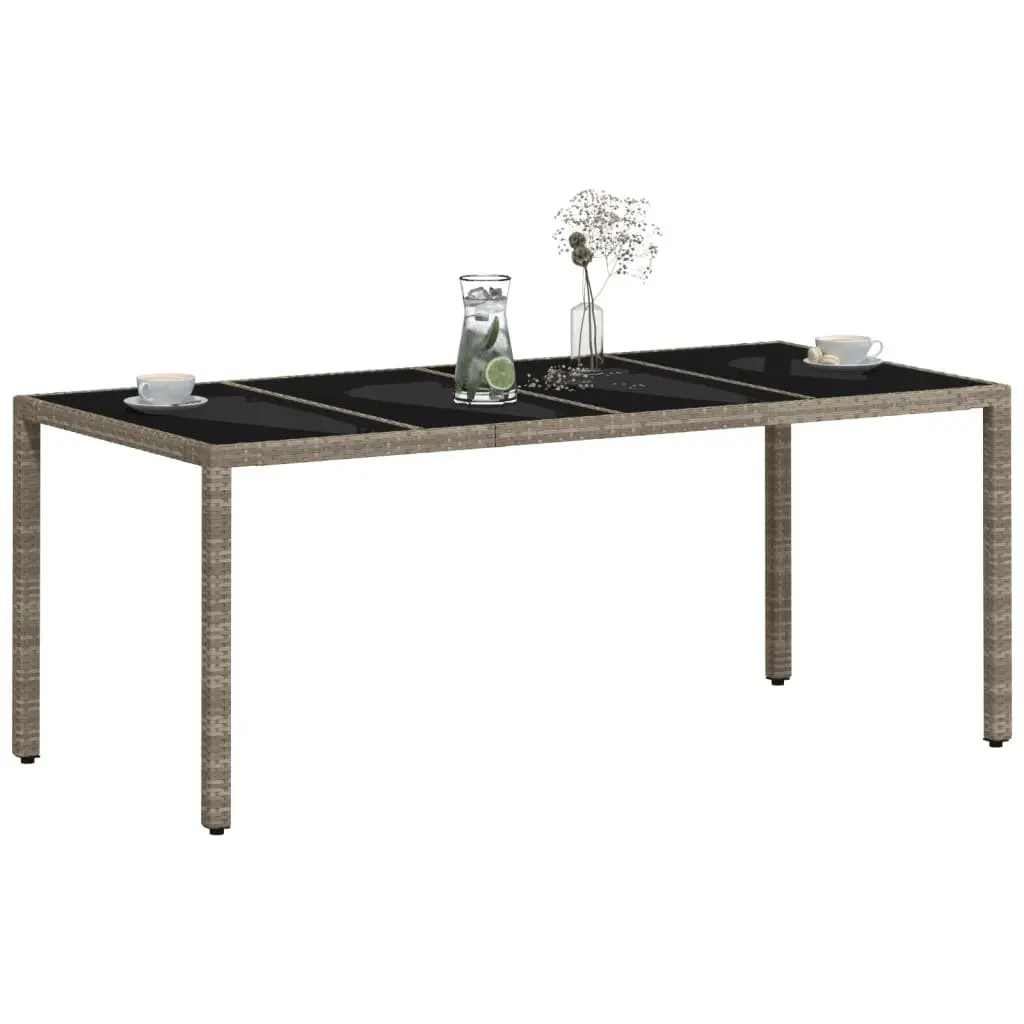 Grey Poly Rattan Table for Garden or Patio