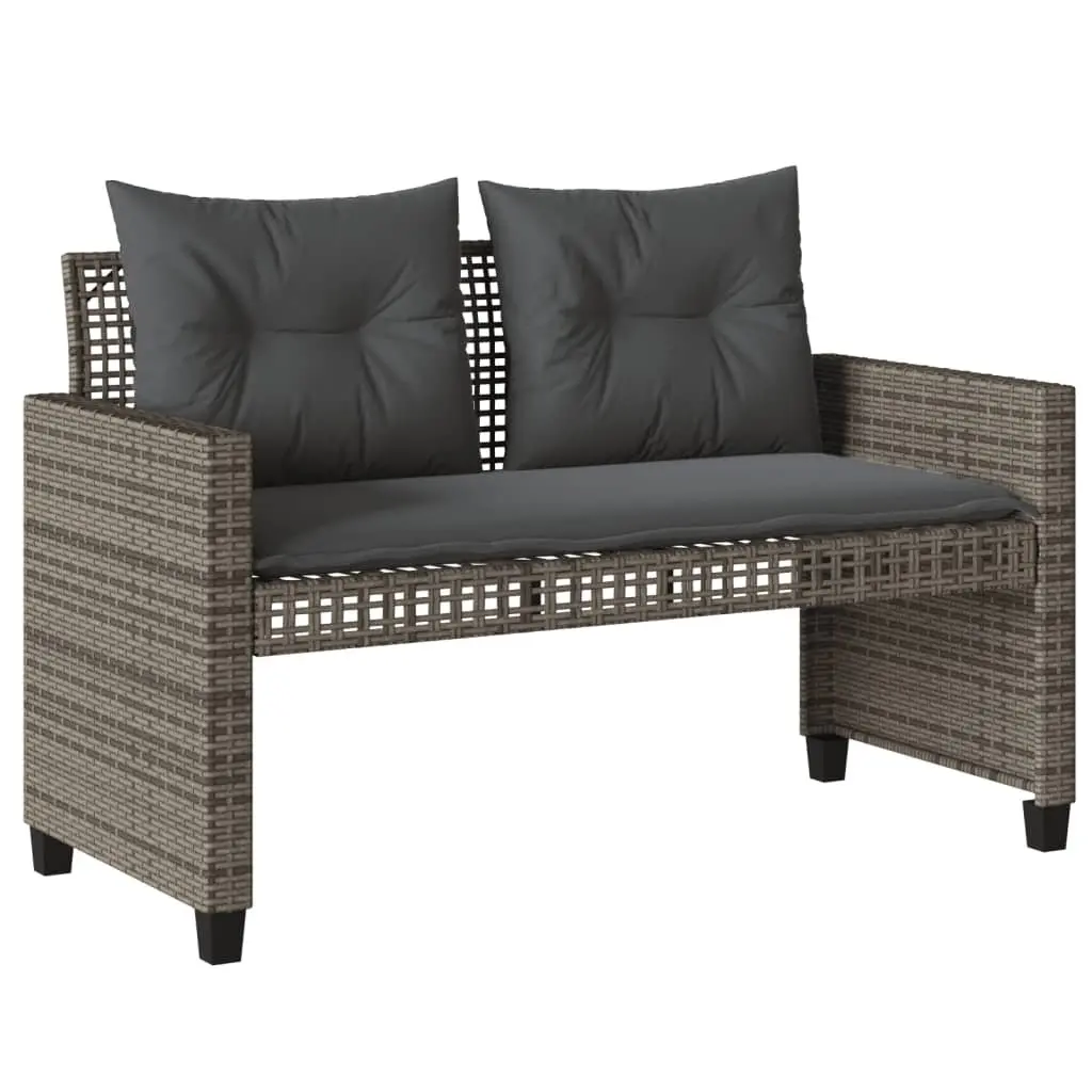 4 Piece Outdoor Garden Sofa Set Poly Rattan Grey with Glass Table